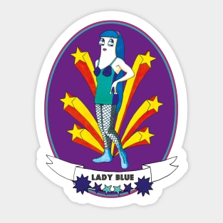 Wrestler woman - Lady Blue Sticker